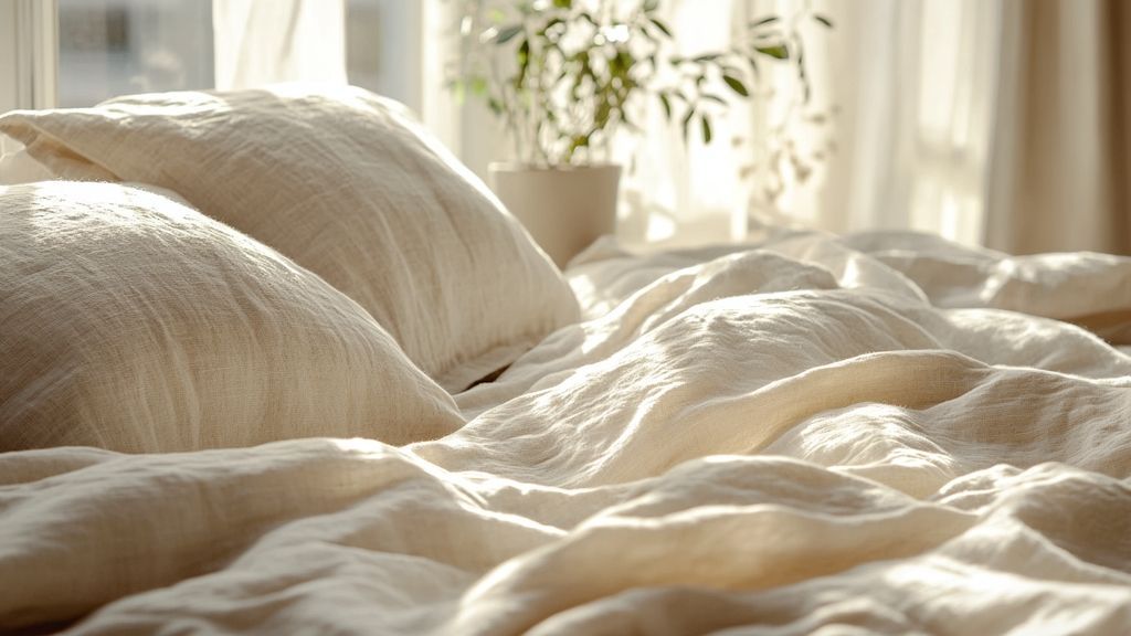 Quels sont les matériaux utilisés dans la chambre crème ?